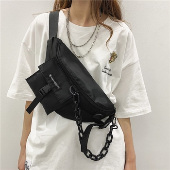 Geantă de talie pentru bărbați, stil stradal, nylon, impermeabil, model 301