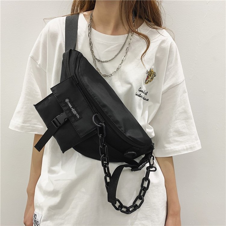 Geantă de talie pentru bărbați, stil stradal, nylon, impermeabil, model 301