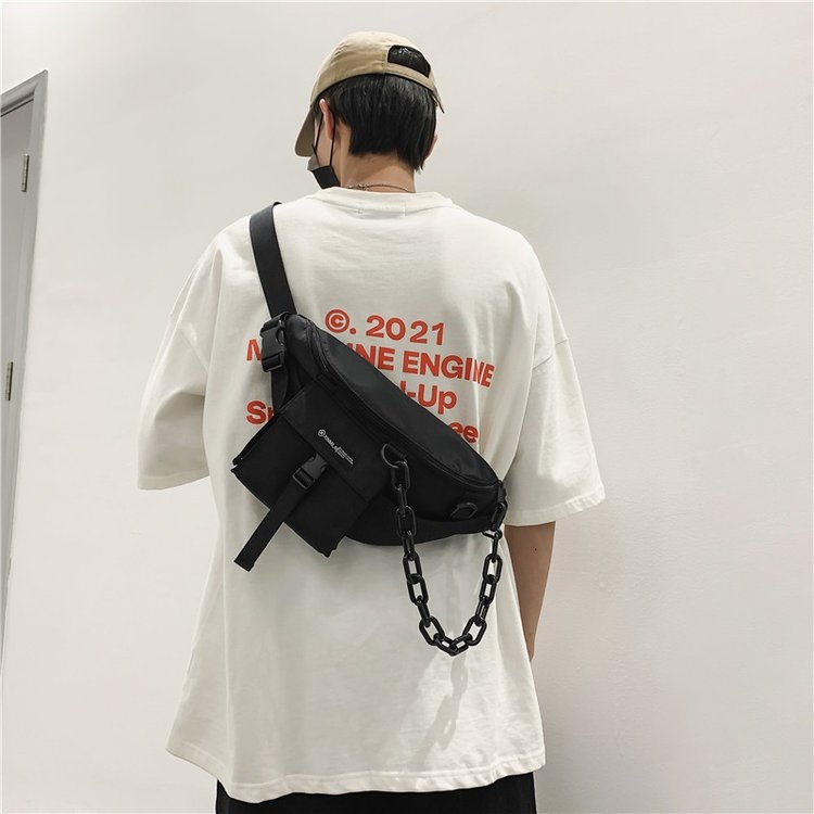 Geantă de talie pentru bărbați, stil stradal, nylon, impermeabil, model 301