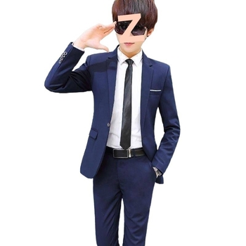 Ανδρικό κορεάτικο κοστούμι δύο τεμαχίων, καθημερινό στυλ, slim-fit, με φερμουάρ και επίπεδο πέτο, τέσσερις εποχές, κυκλοφορία φθινόπωρο 2022