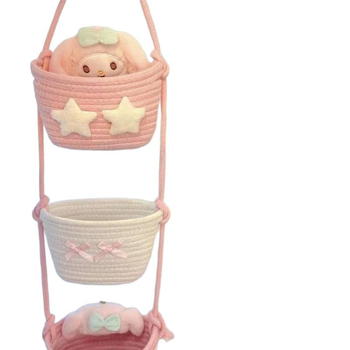 Organizator de depozitare suspendat pentru perete, material nețesut, design cu țesut din fire de bumbac, depozitare la birou, lansat în 2025