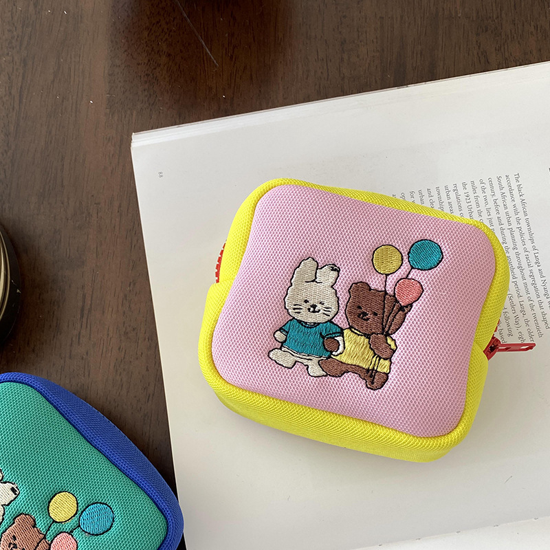 Posetă de depozitare cu imprimeu animal, exterior din poliester și căptușeală din poliester, unisex, închidere cu fermoar