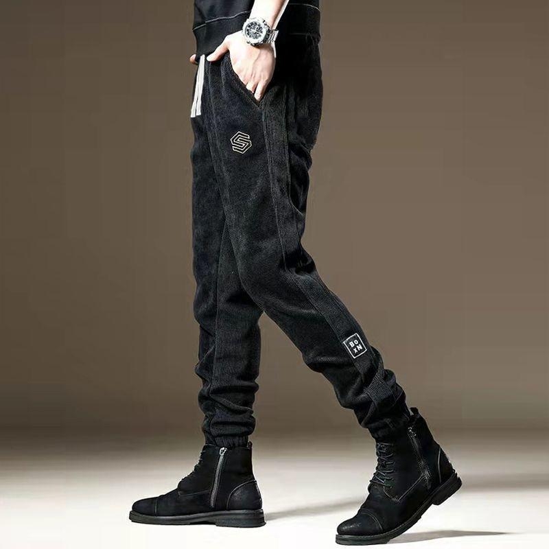 Pantaloni casual – croială lejeră, talie medie, căptuți cu fleece, model solid, poliester 100%