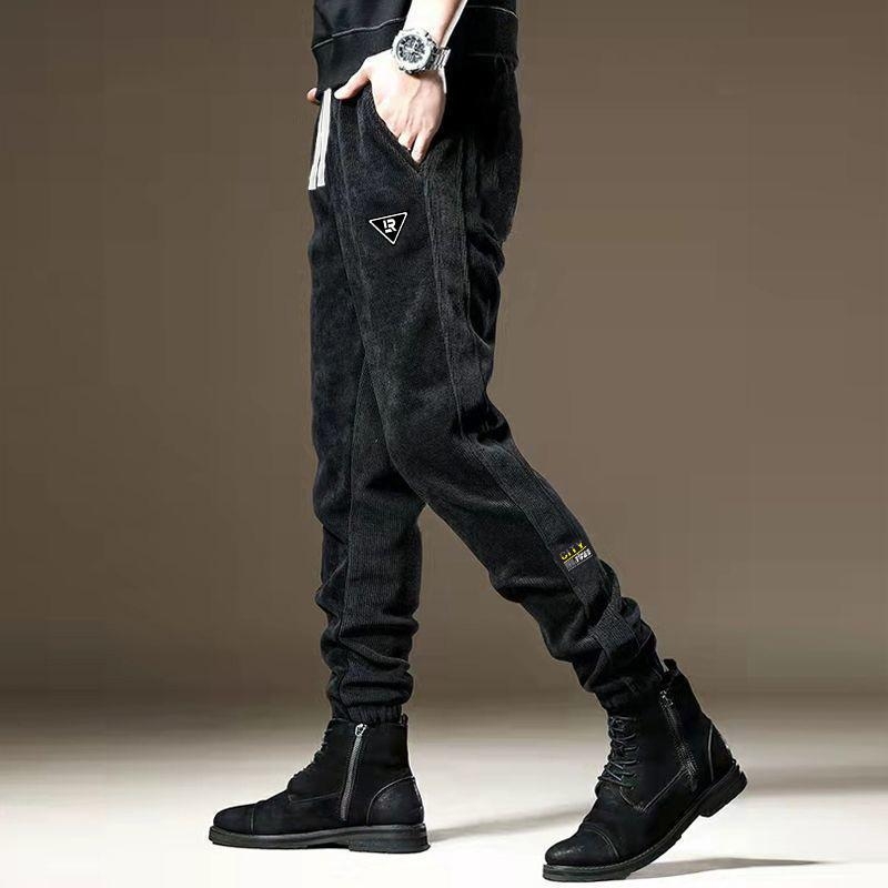 Pantaloni casual – croială lejeră, talie medie, căptuți cu fleece, model solid, poliester 100%