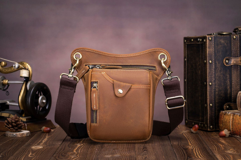 Muška kožna crossbody torba s Crazy Horse završnom obradom, otporna na habanje, podstava od poliestera
