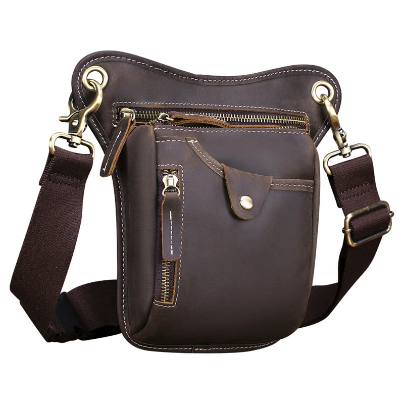 Muška kožna crossbody torba s Crazy Horse završnom obradom, otporna na habanje, podstava od poliestera