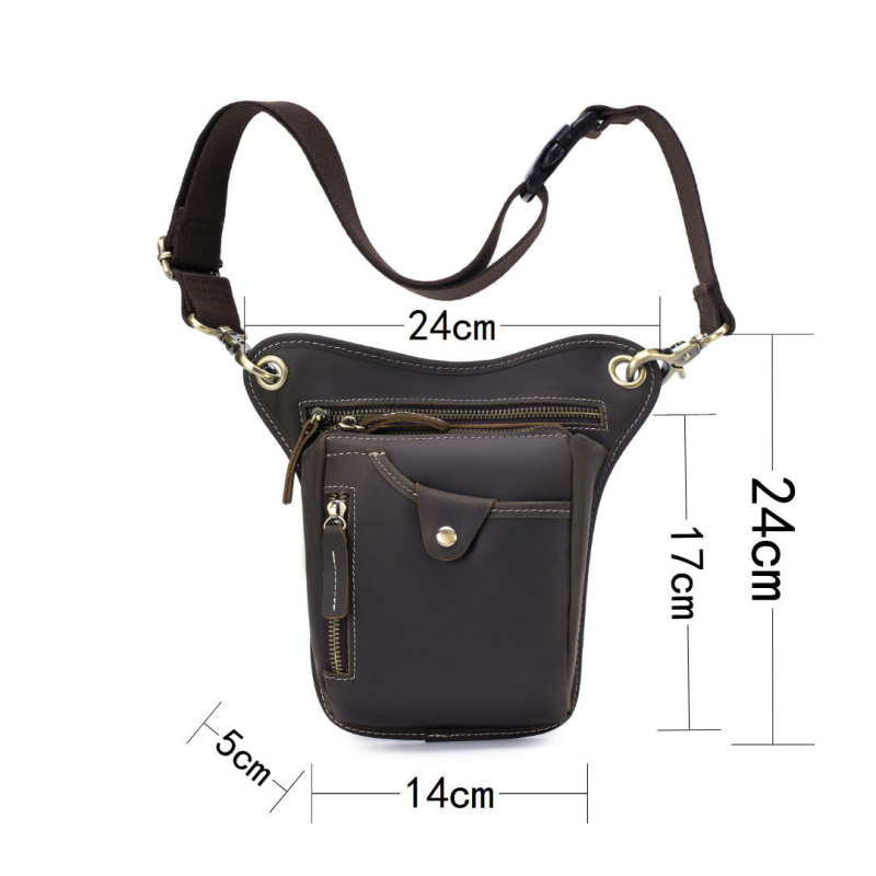 Muška kožna crossbody torba s Crazy Horse završnom obradom, otporna na habanje, podstava od poliestera