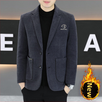 Casual sako k obleku, štíhly strih, jednobodové s jedným gombíkom, golier saka, kórejský štýl