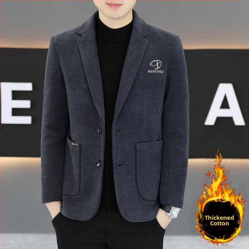 Casual sako k obleku, štíhly strih, jednobodové s jedným gombíkom, golier saka, kórejský štýl