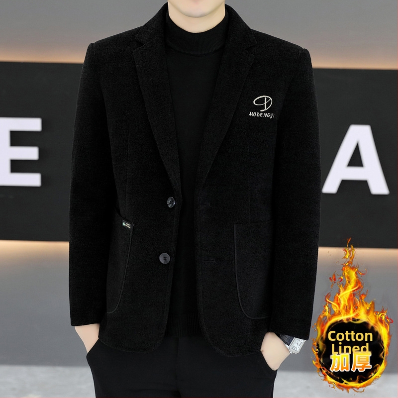 Casual sako k obleku, štíhly strih, jednobodové s jedným gombíkom, golier saka, kórejský štýl