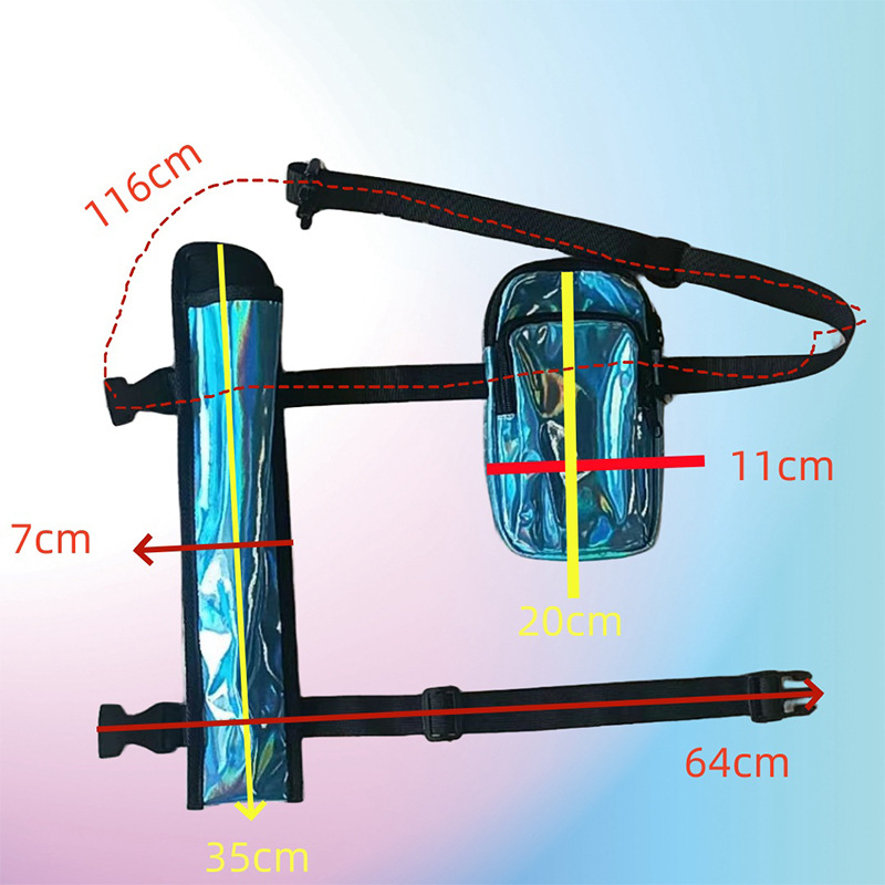 Sportska torba oko struka (PVC; vodootporna; protiv krađe; unisex; podstava od najlona)