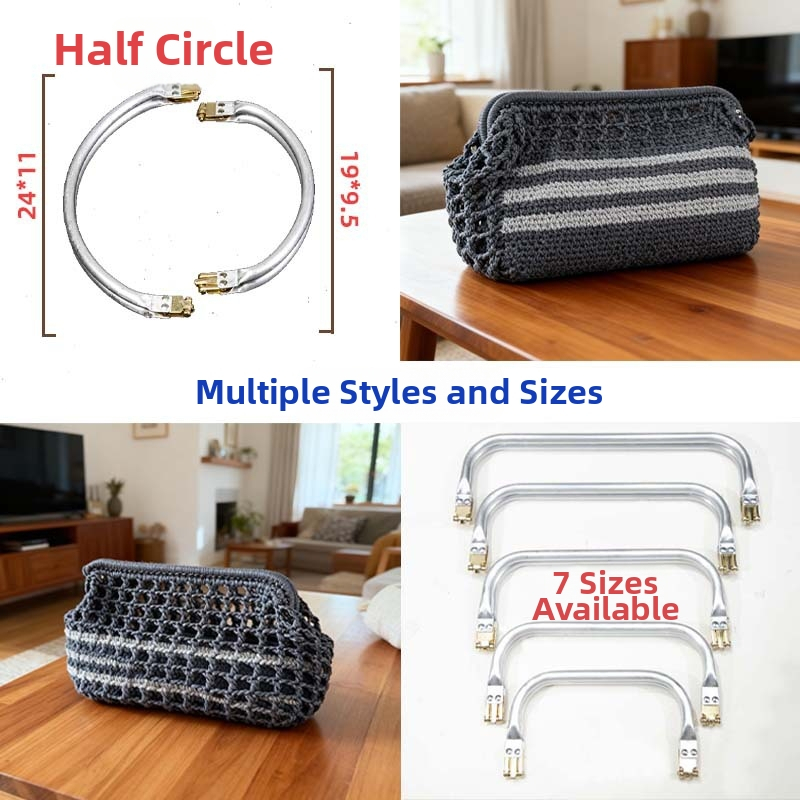 Leather Art Klip na rám tašky – hliník, DIY pre tkanú tašku s oblakovým vzorom, mestský štýl, zima 2024