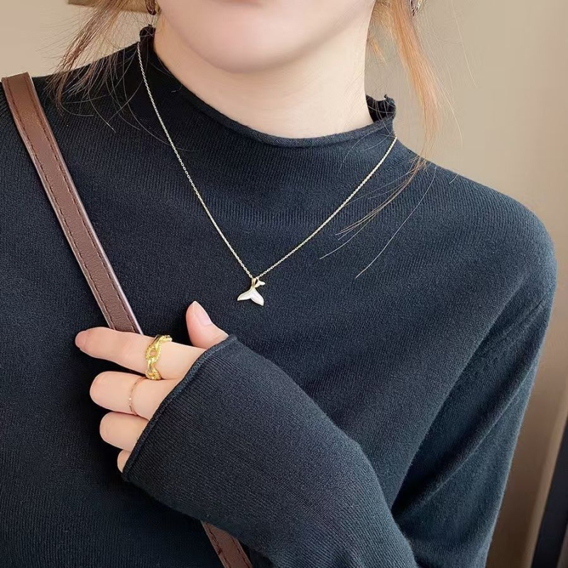 Korejskog stila, visokokvalitetni pleteni kardigan s velikim kragnom od krzna, ženski jesensko-zimski khaki, ležernog kroja.