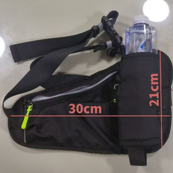 Sportska torbica za struk s držačem boce, unisex, poliester, sklopiva, za vanjske sportove