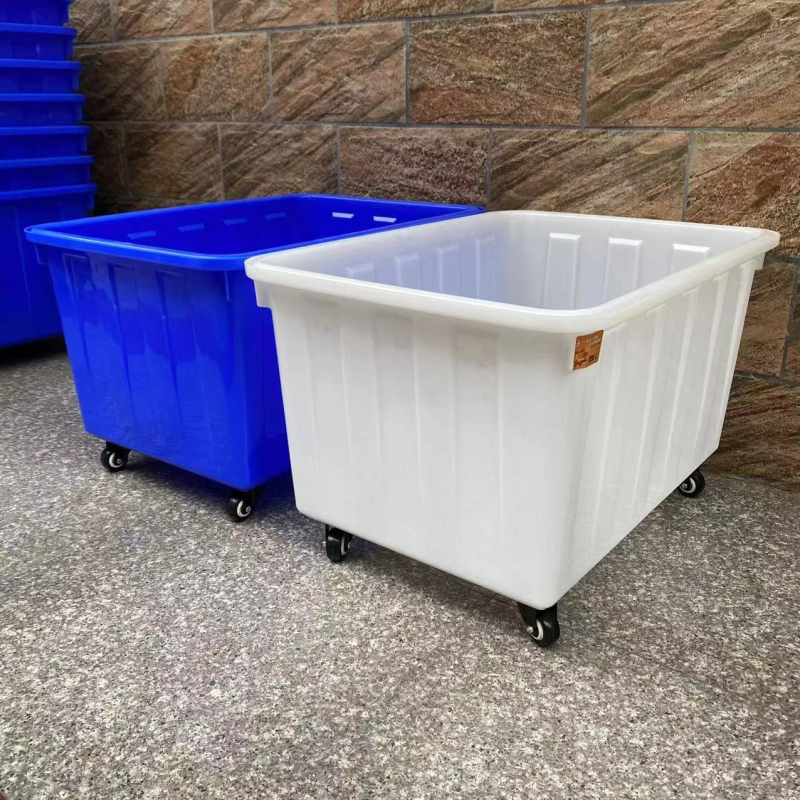 Container plastic cu roți, 300 L, material PE, încărcare 200 kg, cu capac