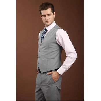 Muška slim-fit prsluk – Monokromatski uzorak, 80% viskoze u pamukovoj smjesi, Heng Qiong, poslovni stil