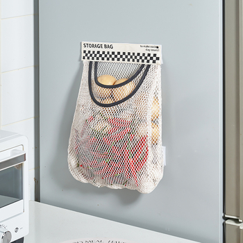 Geantă de depozitare pentru bucătărie montată pe perete A8 – formă cub, plasă elastică, organizare multifuncțională în bucătărie