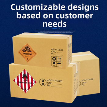 Obal pre nebezpečné látky: skladací kartón pre lítiové batérie a chemikálie, ofsetová tlač, vlnitý kartón, 230 GSM, čistá hmotnosť 230 g, tuhosť