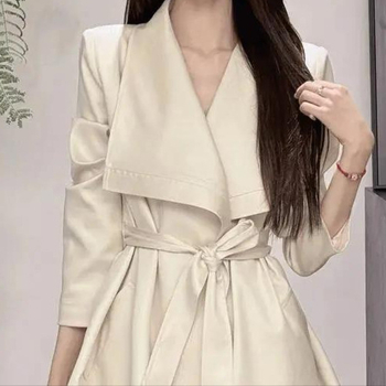 Blazer dama cu șnururi în stil coreean, decolteu în V, fără mâneci, țesătură chenille, amestec poliester, grosime medie, croială normală