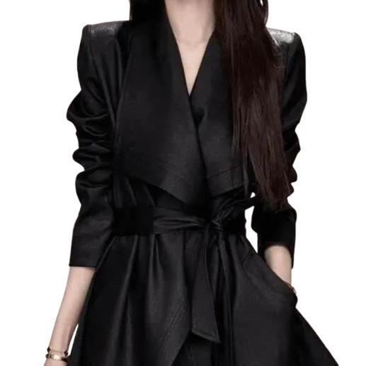 Blazer dama cu șnururi în stil coreean, decolteu în V, fără mâneci, țesătură chenille, amestec poliester, grosime medie, croială normală