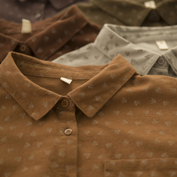 Ženska košulja od pamuka s polo ovratnikom, dugi rukavi, patchwork i književno-retro stil, 95% pamuk