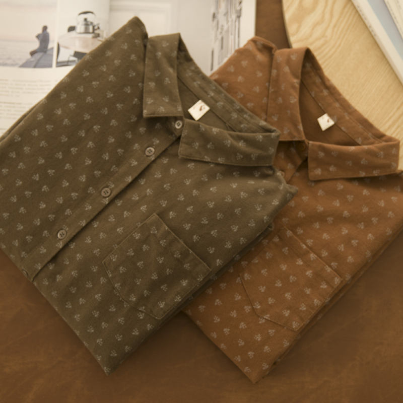 Ženska košulja od pamuka s polo ovratnikom, dugi rukavi, patchwork i književno-retro stil, 95% pamuk