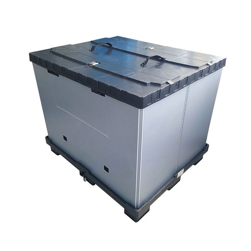 Cutie pliabilă din PP pentru piese auto, cu capac superior și inferior; dimensiuni interioare/exterioare personalizabile; impermeabilă, cu înaltă rezistență și bună durabilitate.