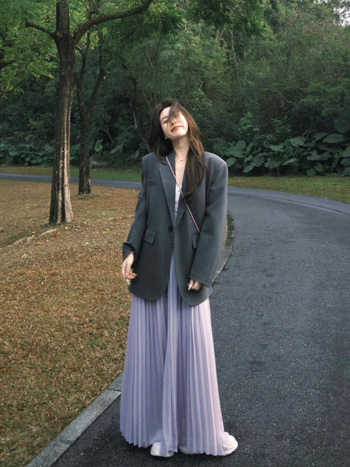 Sacou de femei în stil coreean, oversize, cu un nasture, guler de sacou, mâneci lungi, toamnă 2025