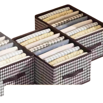 Houndstooth tároló doboz, összecsukható, 5-10 L kapacitás, modell f231, csíkozott mintázat