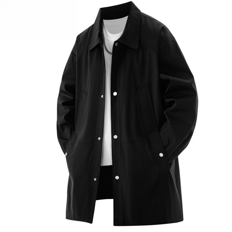 Geacă windbreaker, lungime medie, guler înălțat, închidere cu nasturi, material subțire modal