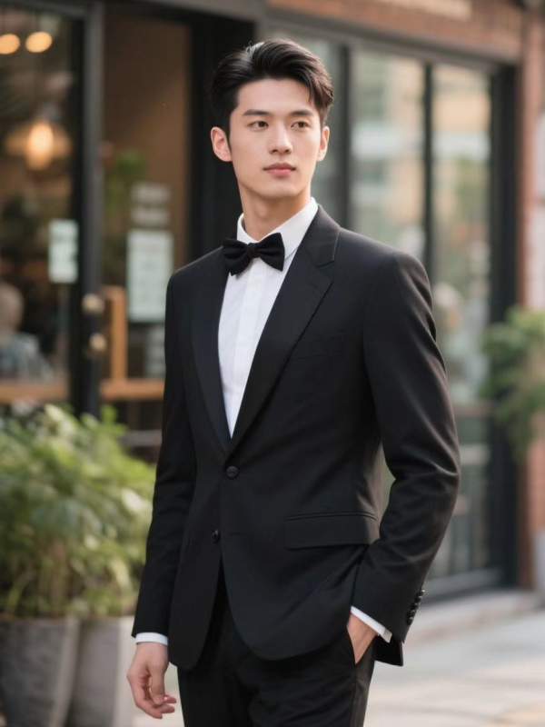 Ανδρικό κοστούμι σε στενή γραμμή — σακάκι με δύο κουμπιά, επίπεδο πέτο, πίσω κεντρική σχισμή, ύφασμα από μείγμα ινών χημικών με 78% πολυεστέρα, τετραεποχικό επίσημο ένδυμα