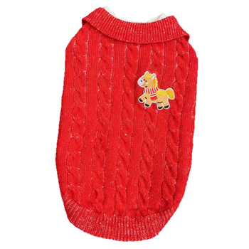 Poliészterből készült kisállat pulóver, rajzfilmszerű stílussal, ősz–télre, modell 003