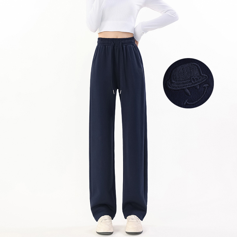 Ženske trenirke hlače od pamuka 95%+, teška tkanina, elastičan pojas, ravni kroj, casual japansko-korejski stil