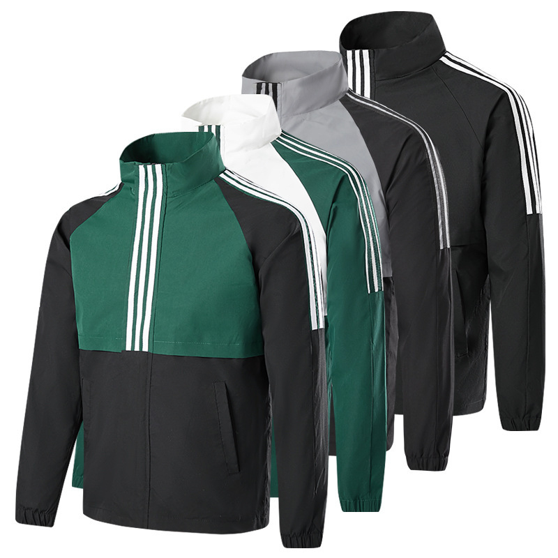Muška windbreaker jakna u korejskom stilu, slobodan kroj, zatvarač, tiskani uzorak, vanjski materijal poliesterska smjesa, podstava pamuka
