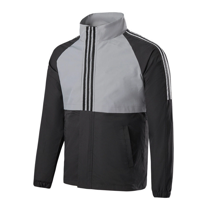 Muška windbreaker jakna u korejskom stilu, slobodan kroj, zatvarač, tiskani uzorak, vanjski materijal poliesterska smjesa, podstava pamuka