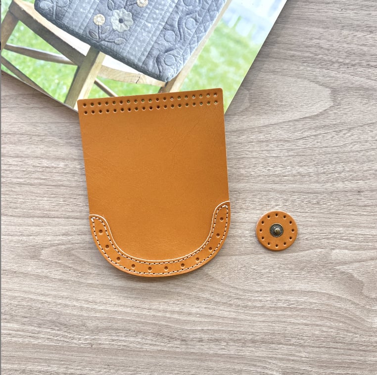 Ručna izrada kožne navlake za torbu s Lu vezom i patchworkom, dodatak za torbu, zimsko izdanje 2024