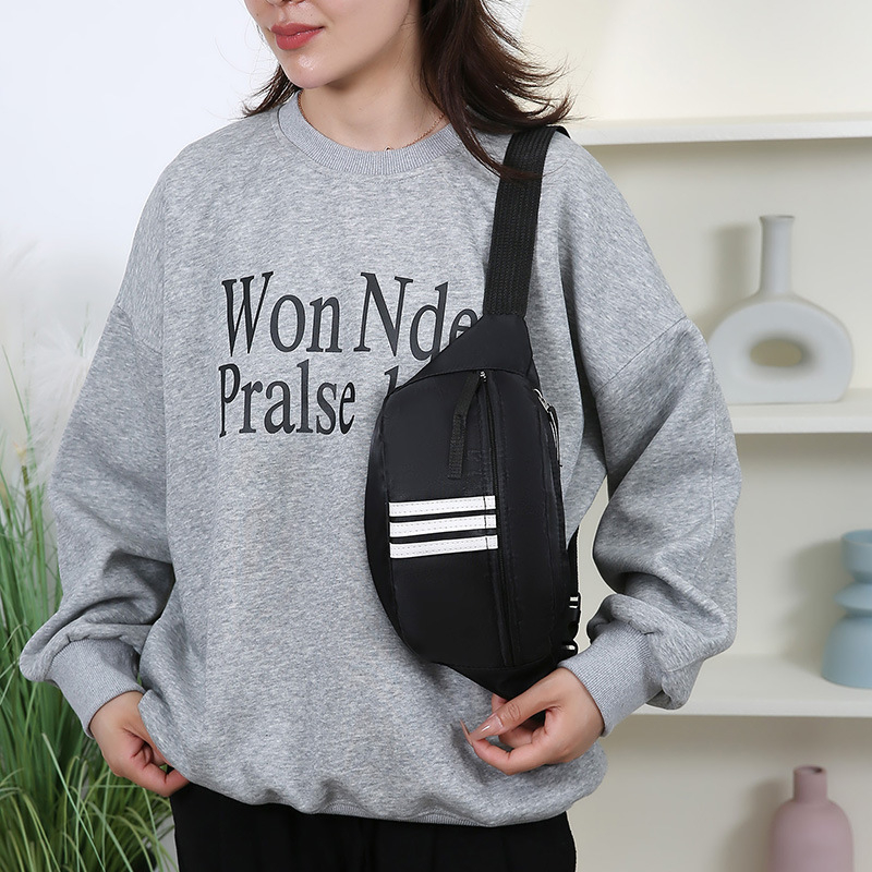 Unisex najlonska torbica za prsa i pas, vodootporna i ultra lagana za vožnju biciklom, urbanistički minimalistički uzorak s prugama