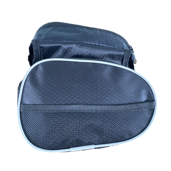 Changcang geantă pentru bicicletă pentru tubul superior, cu fermoar și căptușeală, din poliester