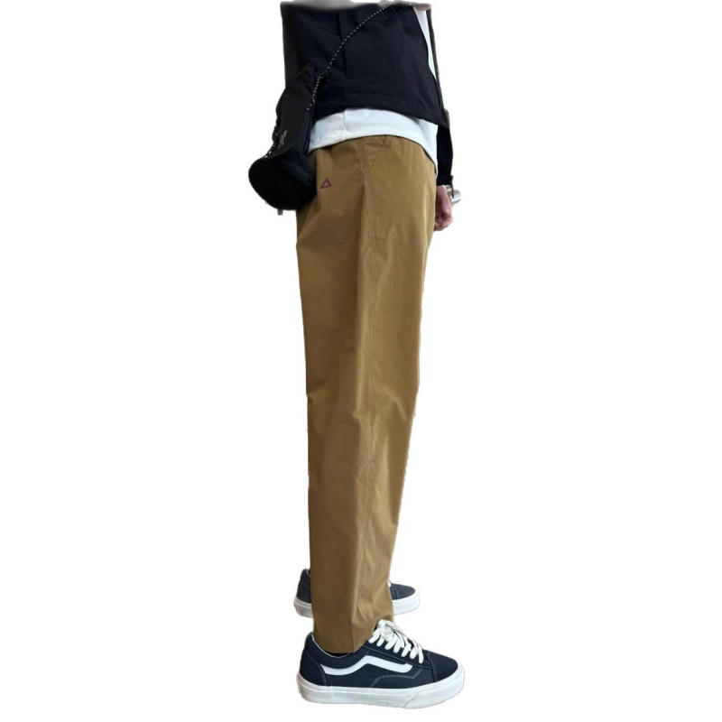 Unisex casual radne hlače — ravni kroj, lagani materijal, srednji pojas, zip zatvarač, poliester