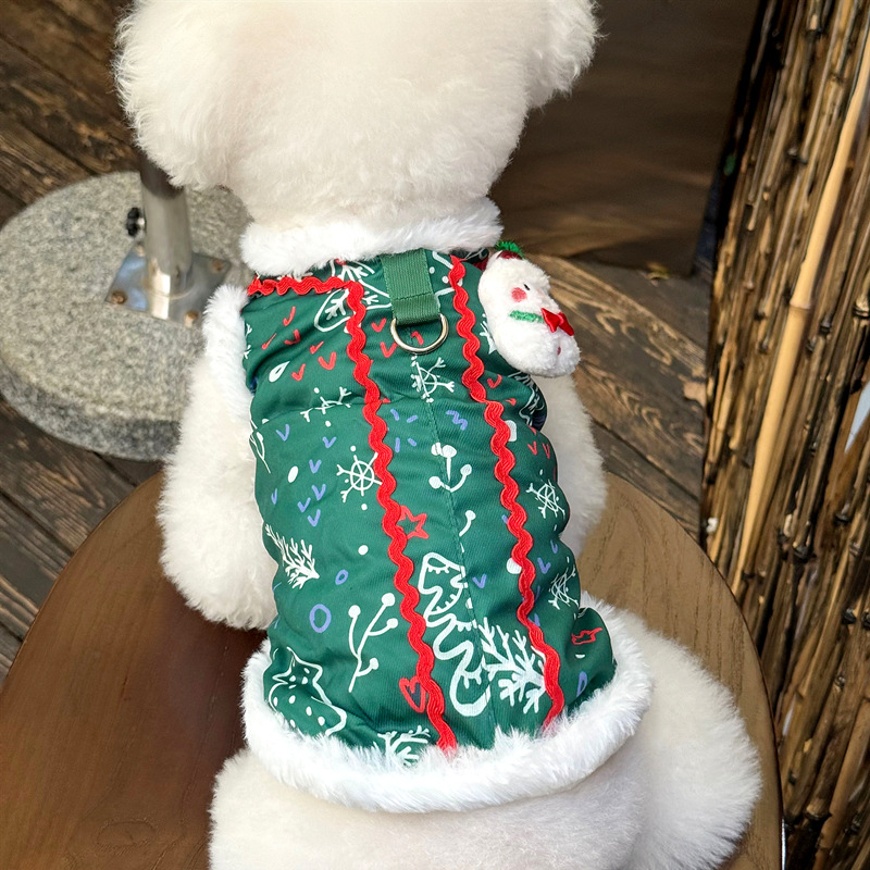 Božićni prsluk za kućne ljubimce – pamuk kaput za male pse (Bichon Frisé, Pomeranski šnaucer, Schnauzer), jesensko-zimska odjeća