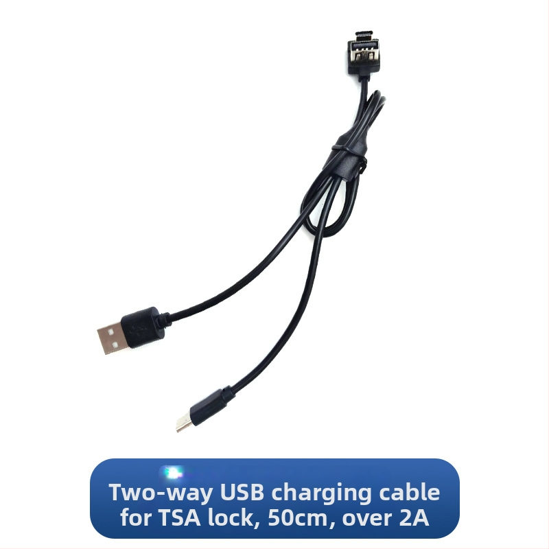 USB nabíjací kábel na batožinu s dvojitým výstupom, cestovný predĺžovací kábel