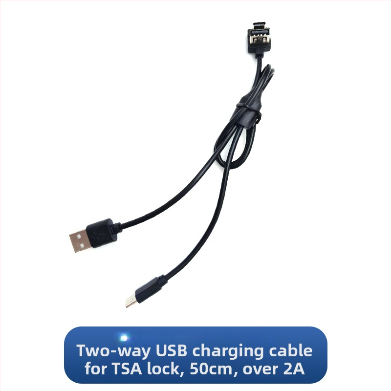 USB nabíjací kábel na batožinu s dvojitým výstupom, cestovný predĺžovací kábel