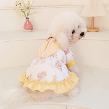 Пола за домашни любимци в стил принцеса, принтована памучна тъкан и подплата от велур — FUN OF PETS