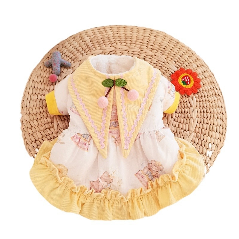 Пола за домашни любимци в стил принцеса, принтована памучна тъкан и подплата от велур — FUN OF PETS