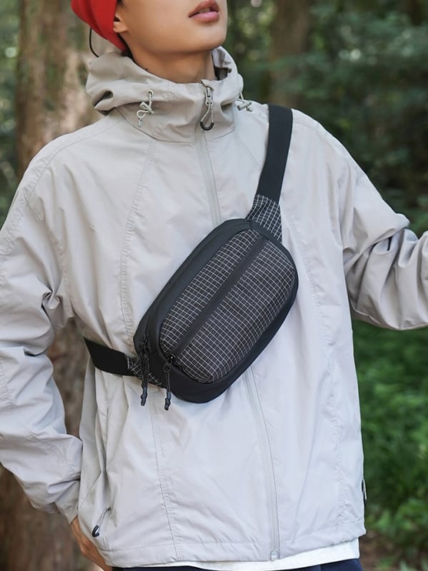 Мъжка презрамкова чанта за гърдите от нейлон, ултралека, дишаща и издръжлива за пътуване