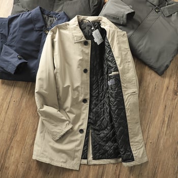 Muški kaput: otporan na vjetar i vodu, debela podstava za toplinu, srednja duljina, rever ovratnik