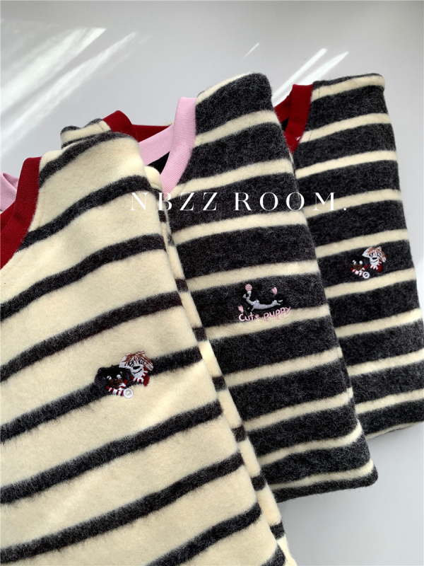 Тениска с райета, корейски ежедневен пуловер, дълги ръкави, кръгло деколте, свободна кройка