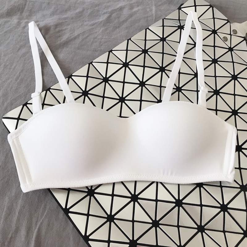 Без презрамки бандеу бюстгальтер, Push-Up, тънки чашки, найлонова материя, безшевен и дишащ дизайн