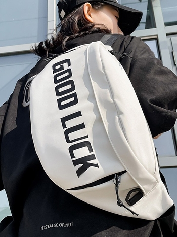 Спортна поясна чанта от Oxford плат, водоустойчива и ултра лека, унисекс за спорт на открито, урбан минимализъм с надписи, подплата полиестер