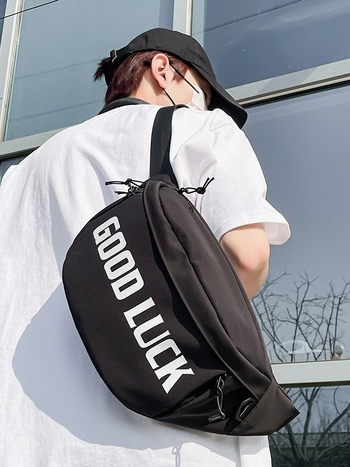 Спортна поясна чанта от Oxford плат, водоустойчива и ултра лека, унисекс за спорт на открито, урбан минимализъм с надписи, подплата полиестер